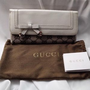 Gucci Wallet White/Brown/Tan